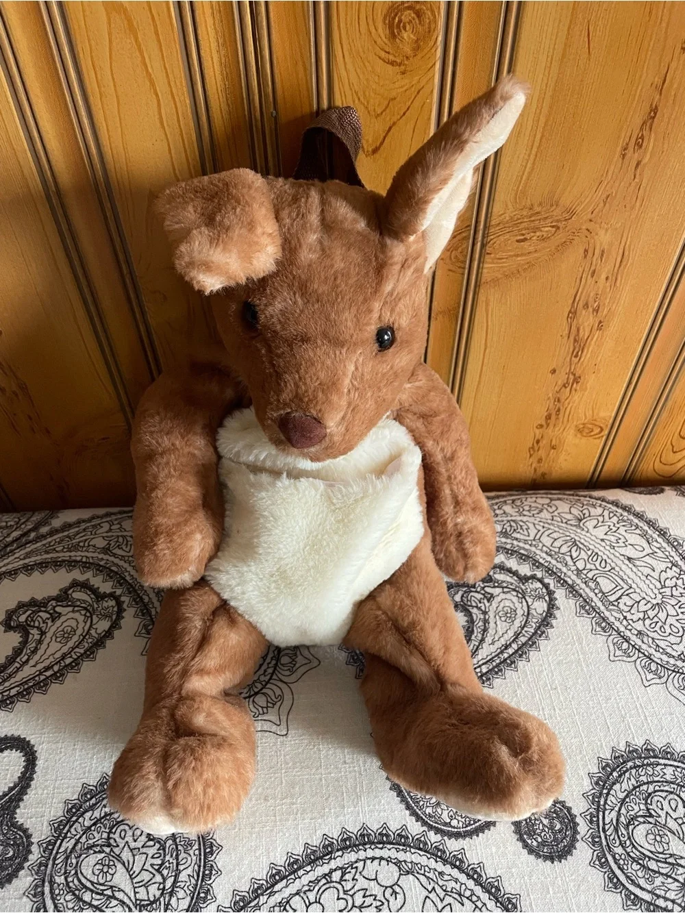 Vintage Plush Kangaroo Backpack Purse unique unisex kids